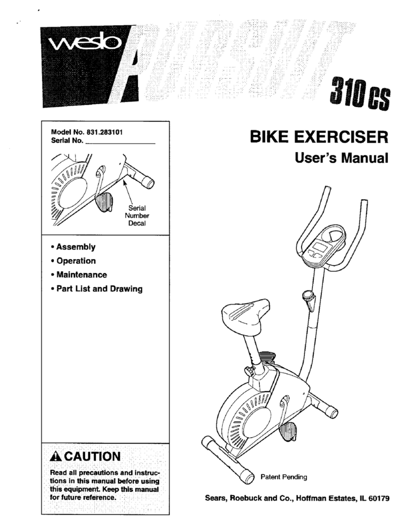 Weslo Pursuit 310 Cs user manual