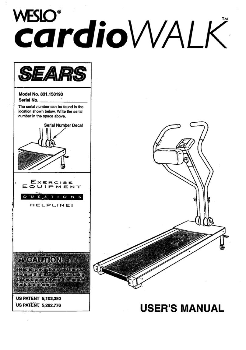 Weslo CARDIO WALK user manual