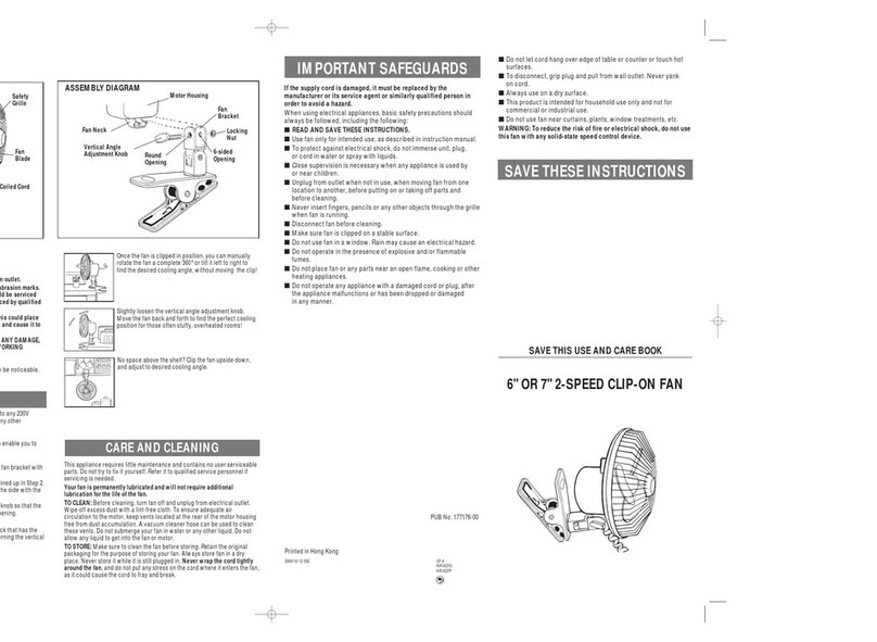 Windmere CF-6 Installation instructions