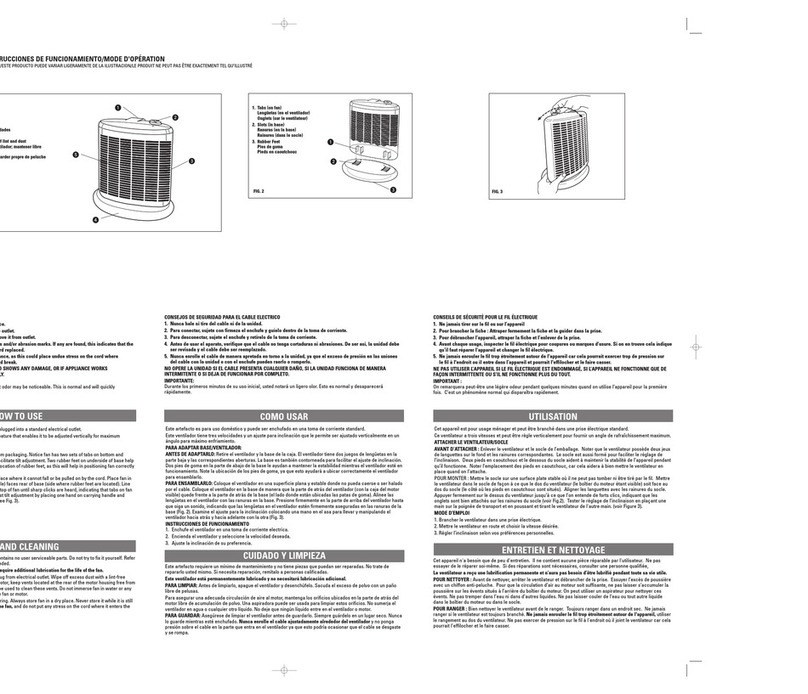 Applica WPF1000 Installation instructions