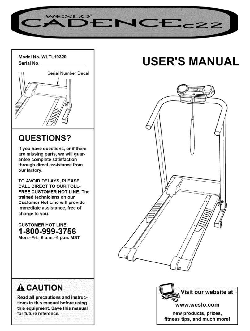 Weslo CADENCE c22 user manual