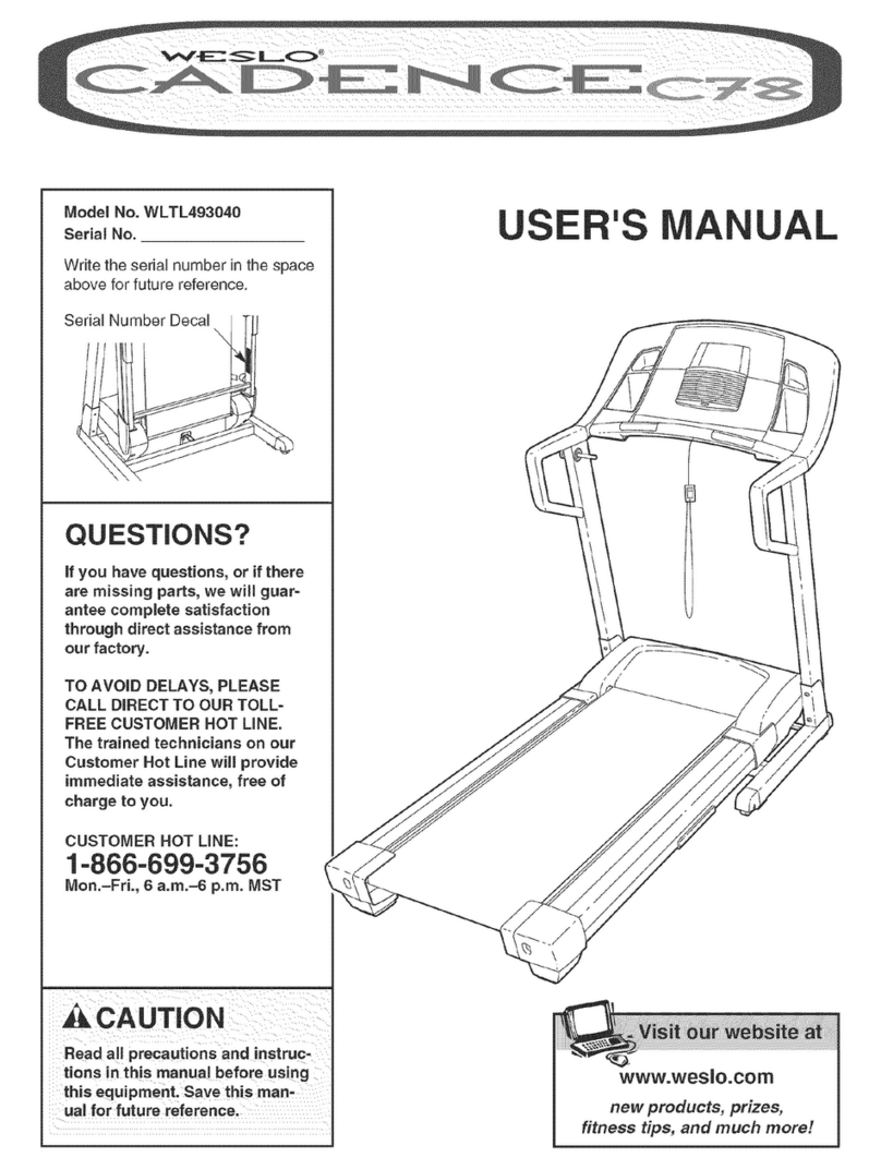 Weslo CADENCE C78 User manual