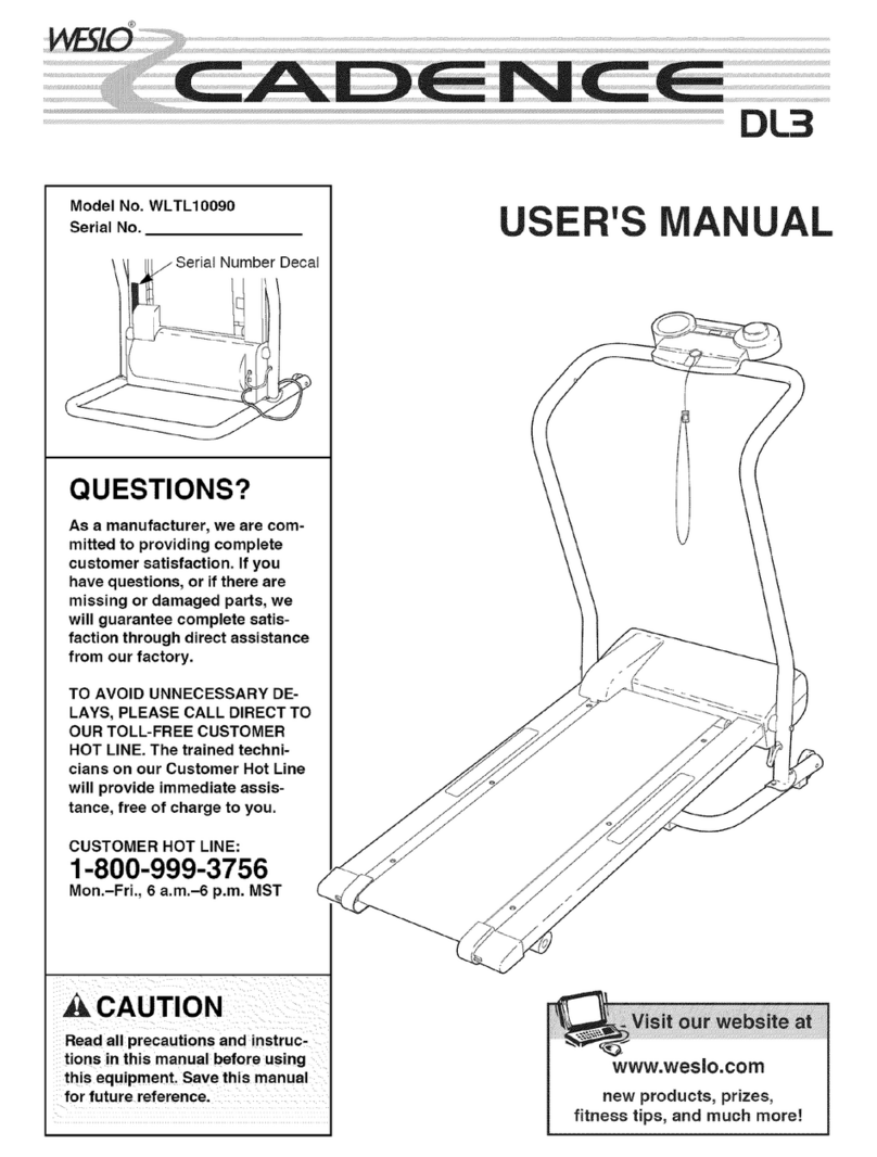 Weslo CADENCE DL3 User manual