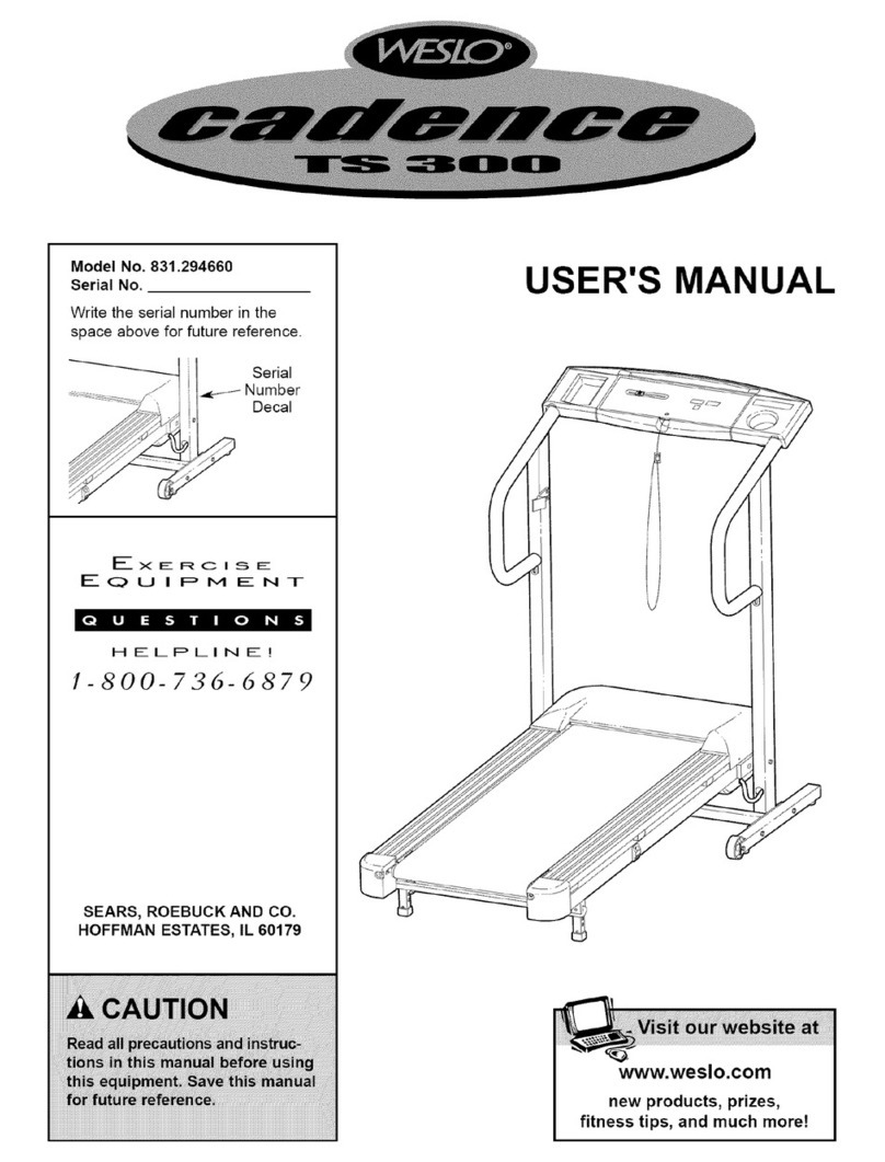 Weslo CADENCE TS300 User manual