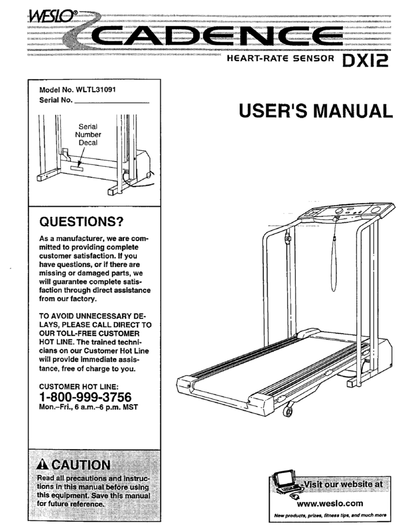 Weslo CADENCE DX12 user manual