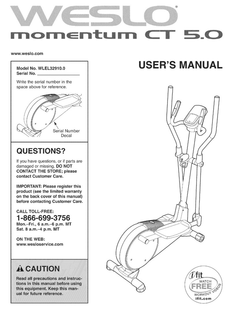 Weslo MOMENTUM CT 5.0 user manual