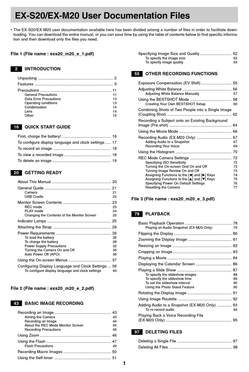 Casio EX-S20 - EXILIM Digital Camera User manual