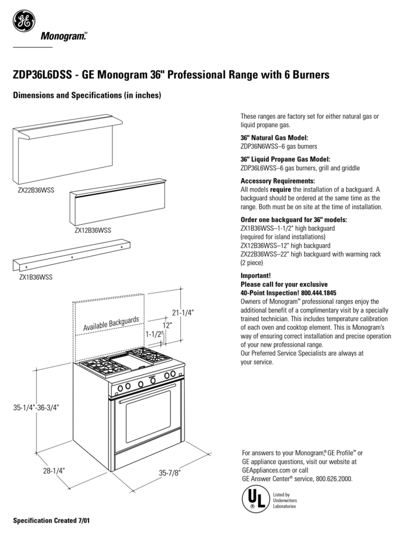 GE Monogram ZDP36L6DSS User guide