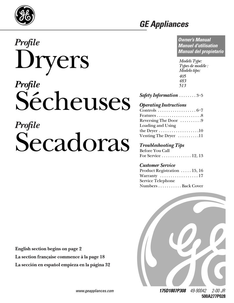GE Profile 405 User manual