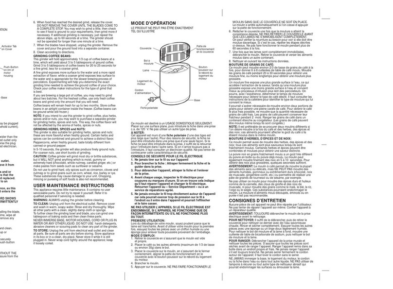 Windmere GC-5 User manual