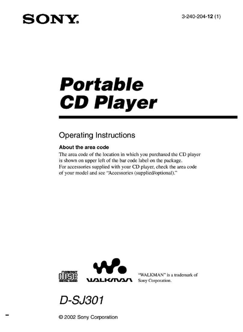 Sony DSJ301 - S2 Sports CD Walkman User manual Sony DSJ301 - S2 Sports CD Walkman User manual