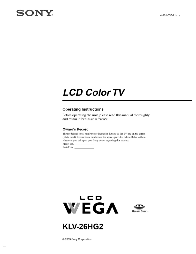 Sony WEGA KLV 26HG2 User manual