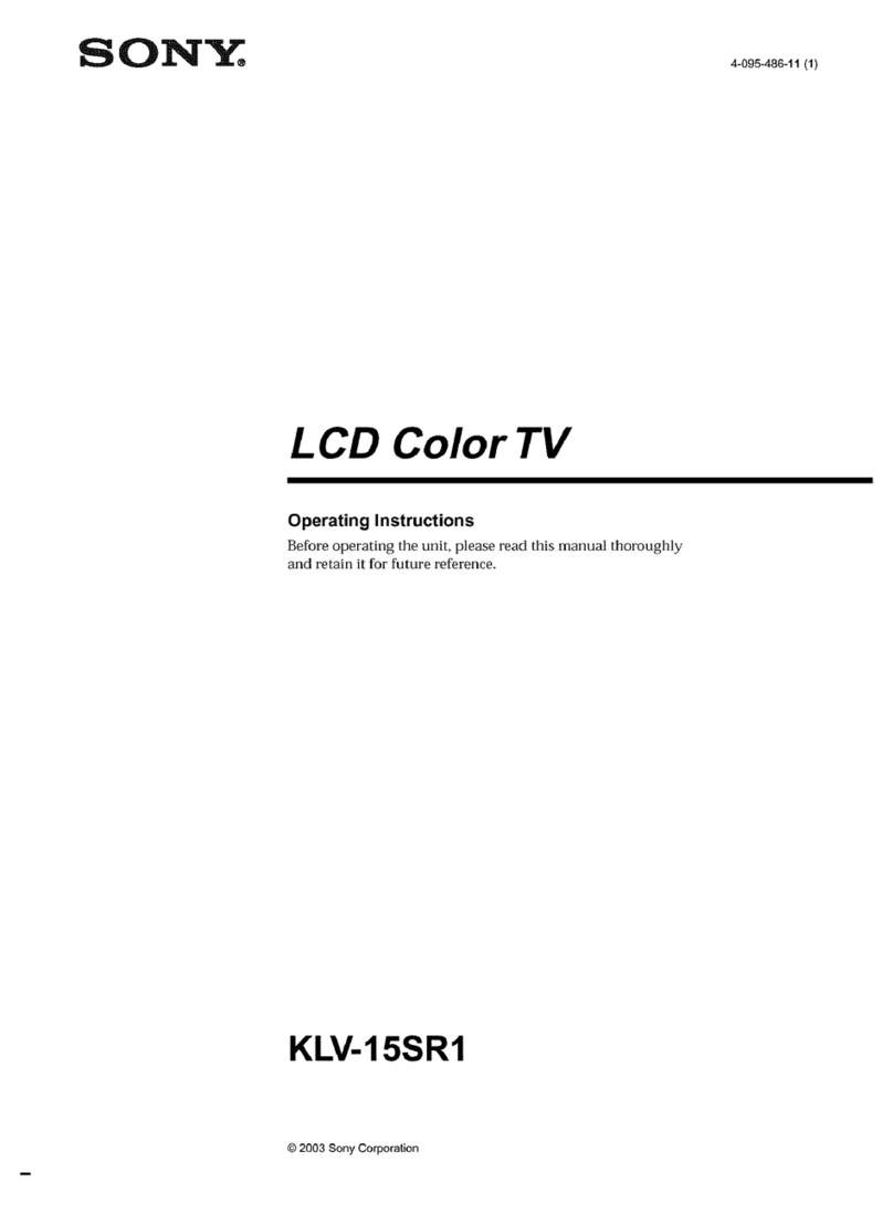 Sony WEGA KLV 15SR1 operating instructions