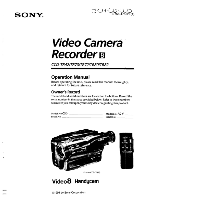 Sony Handycam CCD-TR42 Operation manual