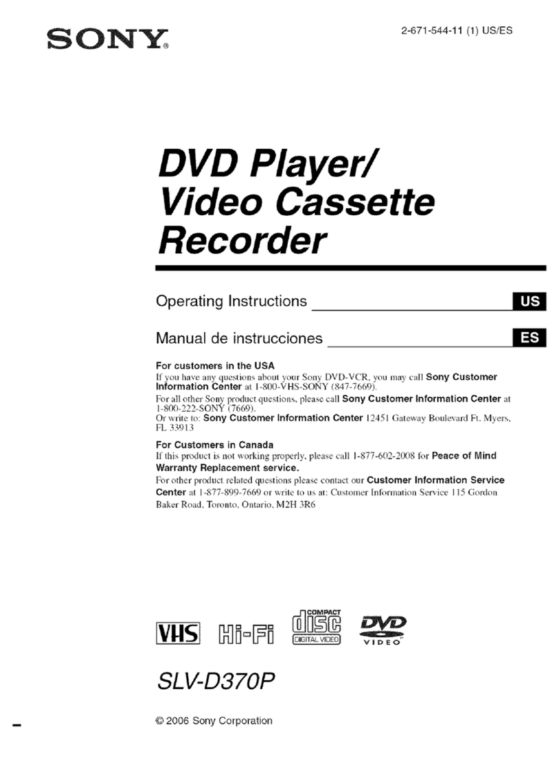 Sony SLV-D370P - Dvd/vcr Combo User manual