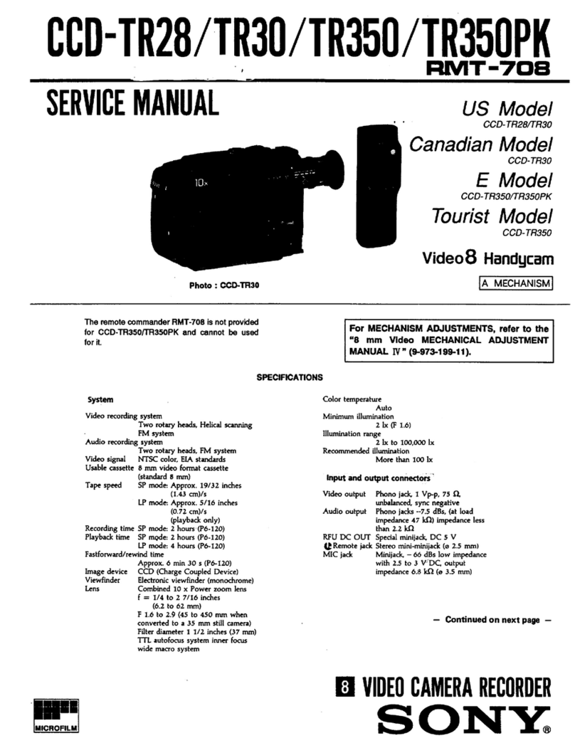 Sony Handycam CCD-TR350PK Service User manual