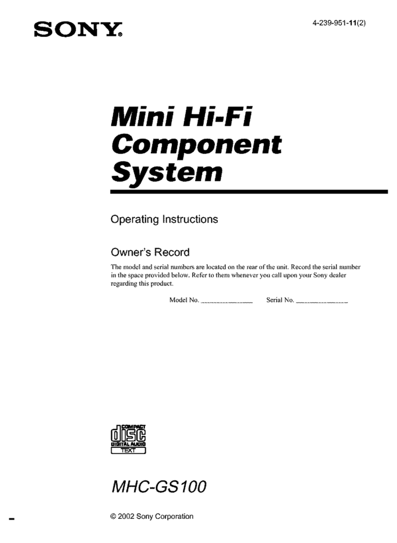 Sony MHC-GS100 - Mini Stereo System operating instructions