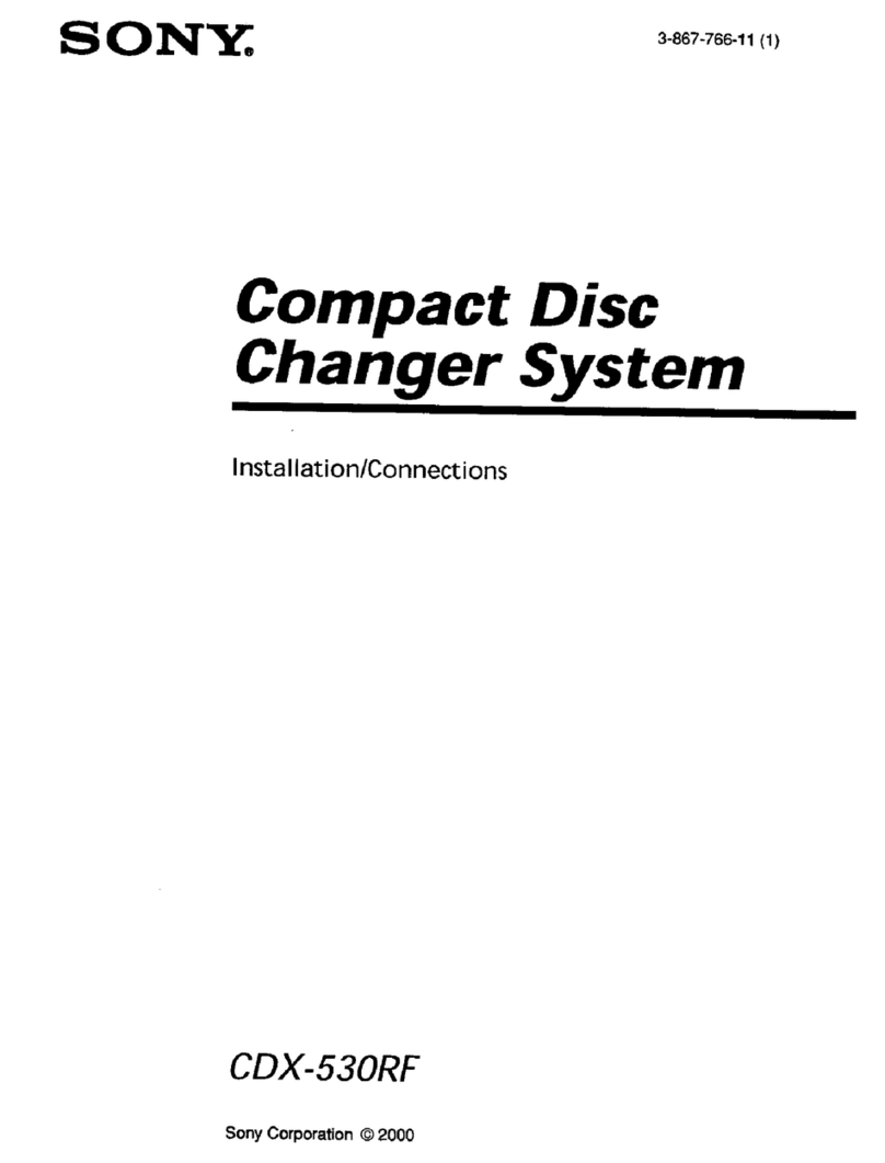 Sony CDX-530RF - Compact Disc Changer System Installation/connections