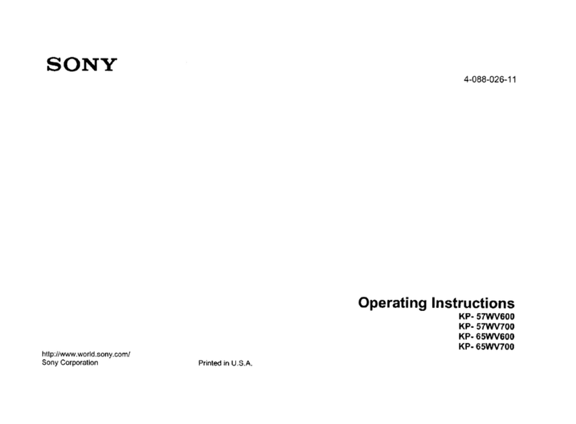 Sony KP-57WV600 - 57"hi-scan 1080i 16:9 Projection... User manual