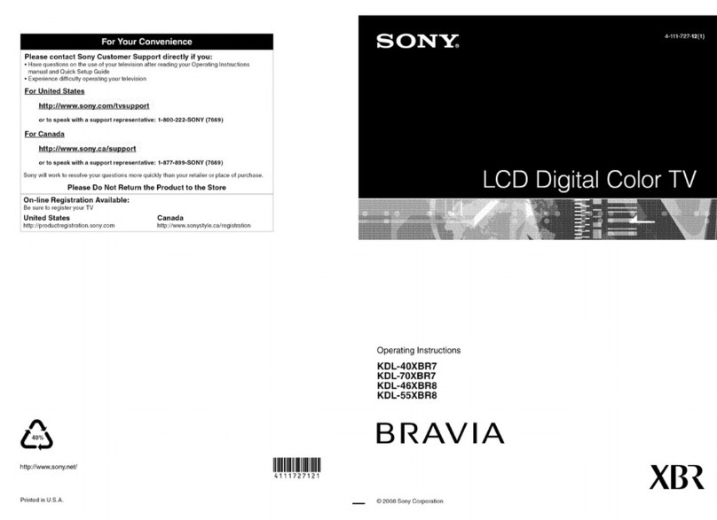 Sony BRAVIA KDL-46XBR8 User manual