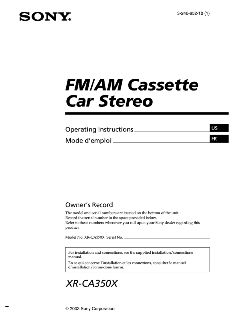 Sony XR-CA350X Marketing s & diagrams operating instructions Sony XR-CA350X Marketing s & diagrams operating instructions