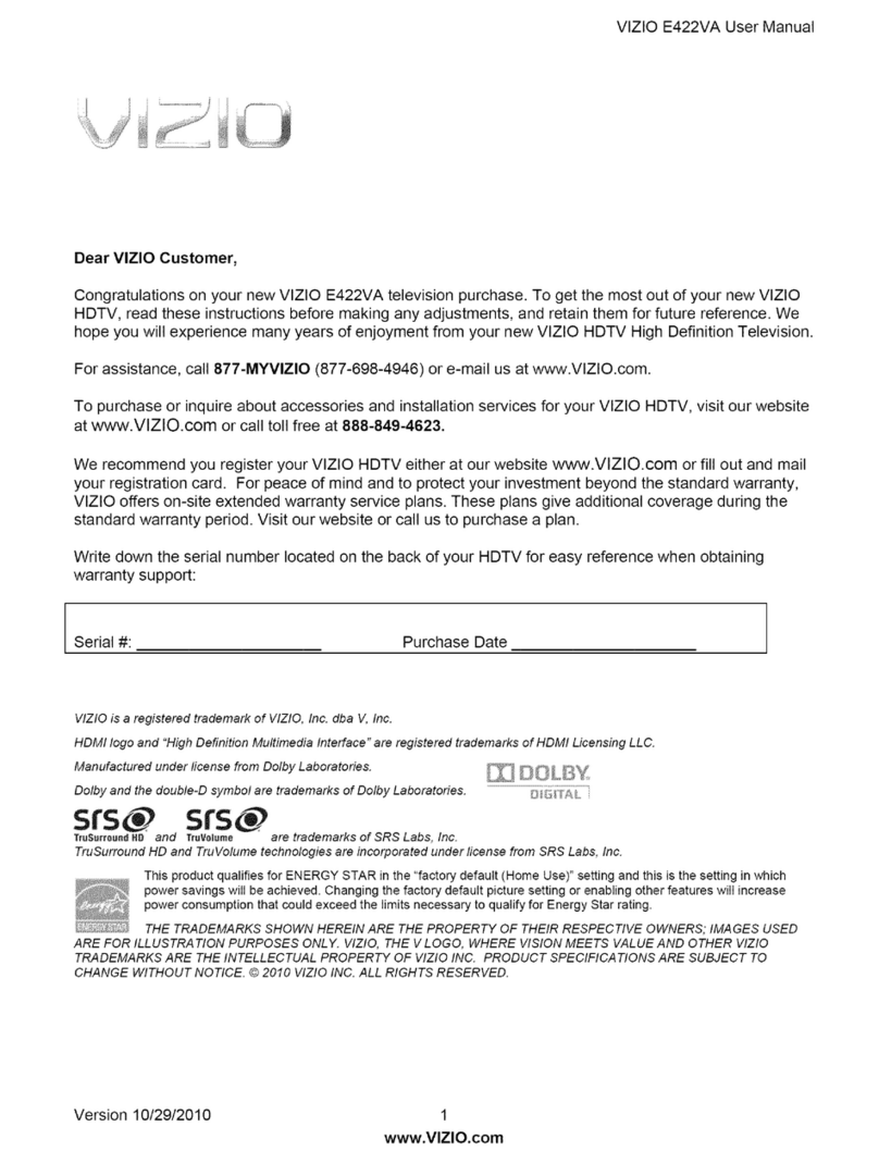 Vizio E422VA user manual