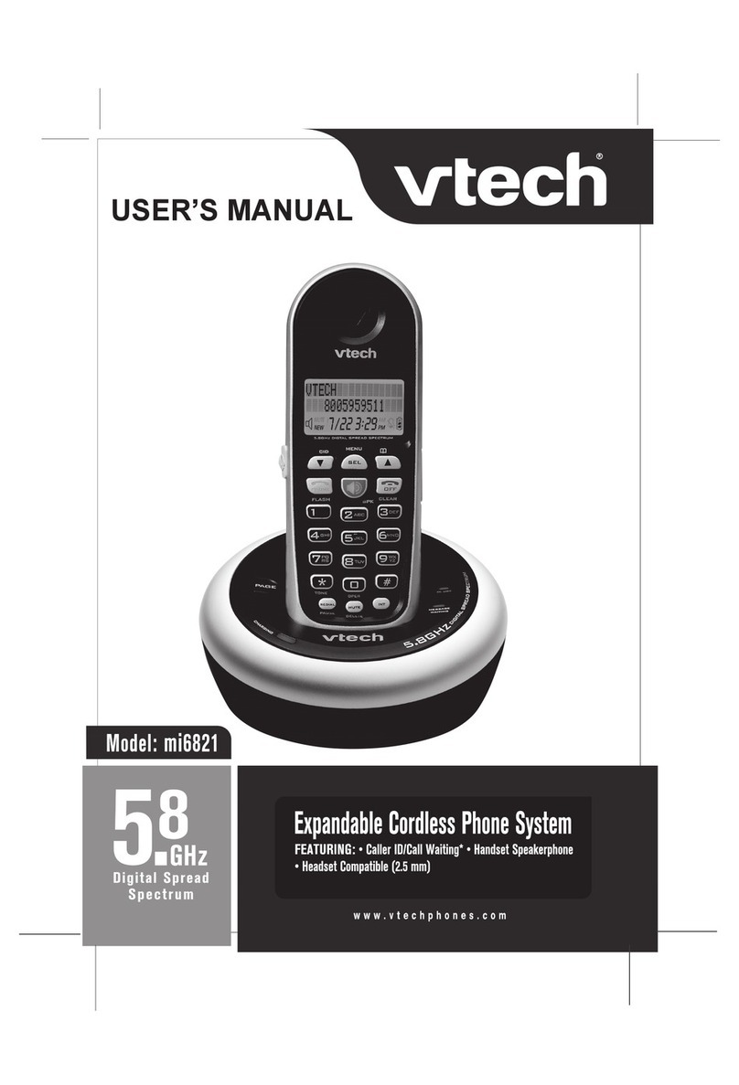 V-tech MI6821 - Cordless Telephone With Caller Id User manual