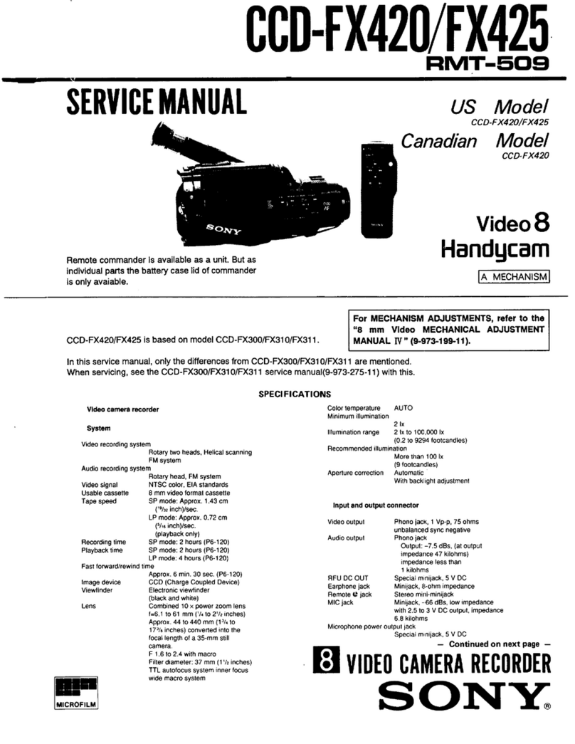 Sony Handgcam CCD-FX420 Service User manual