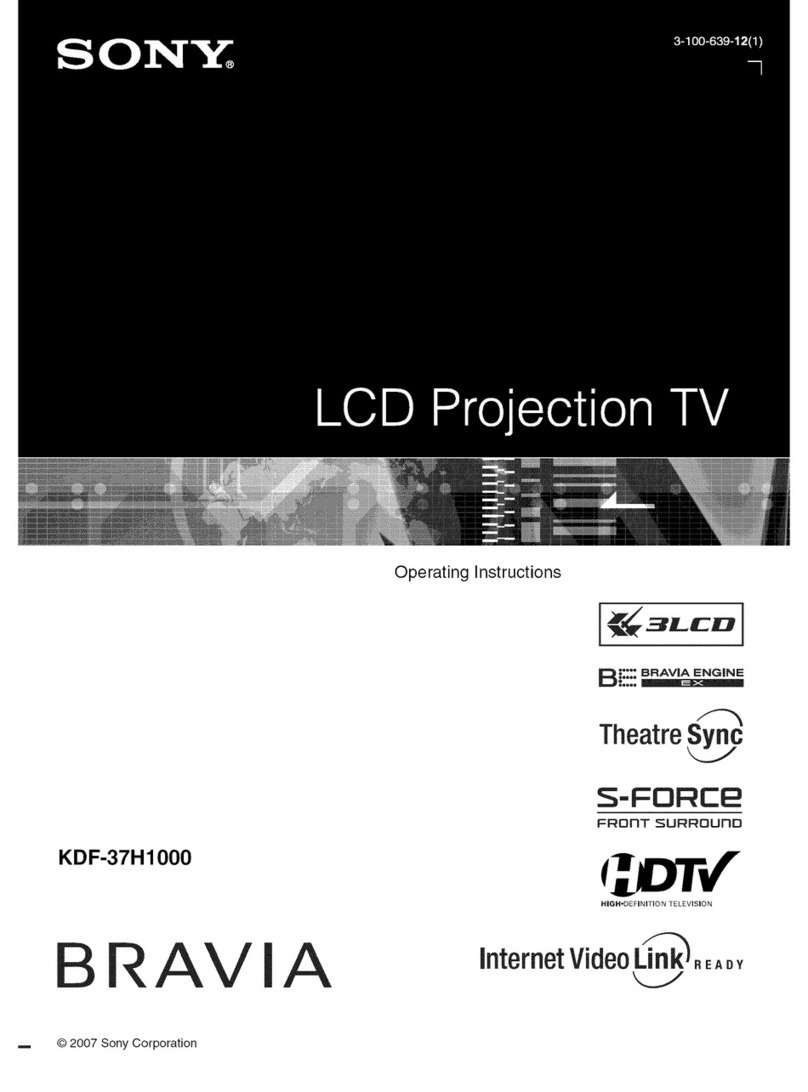 Sony KDF-37H1000 - 37" Bravia 3lcd Microdisplay Projection... operating instructions