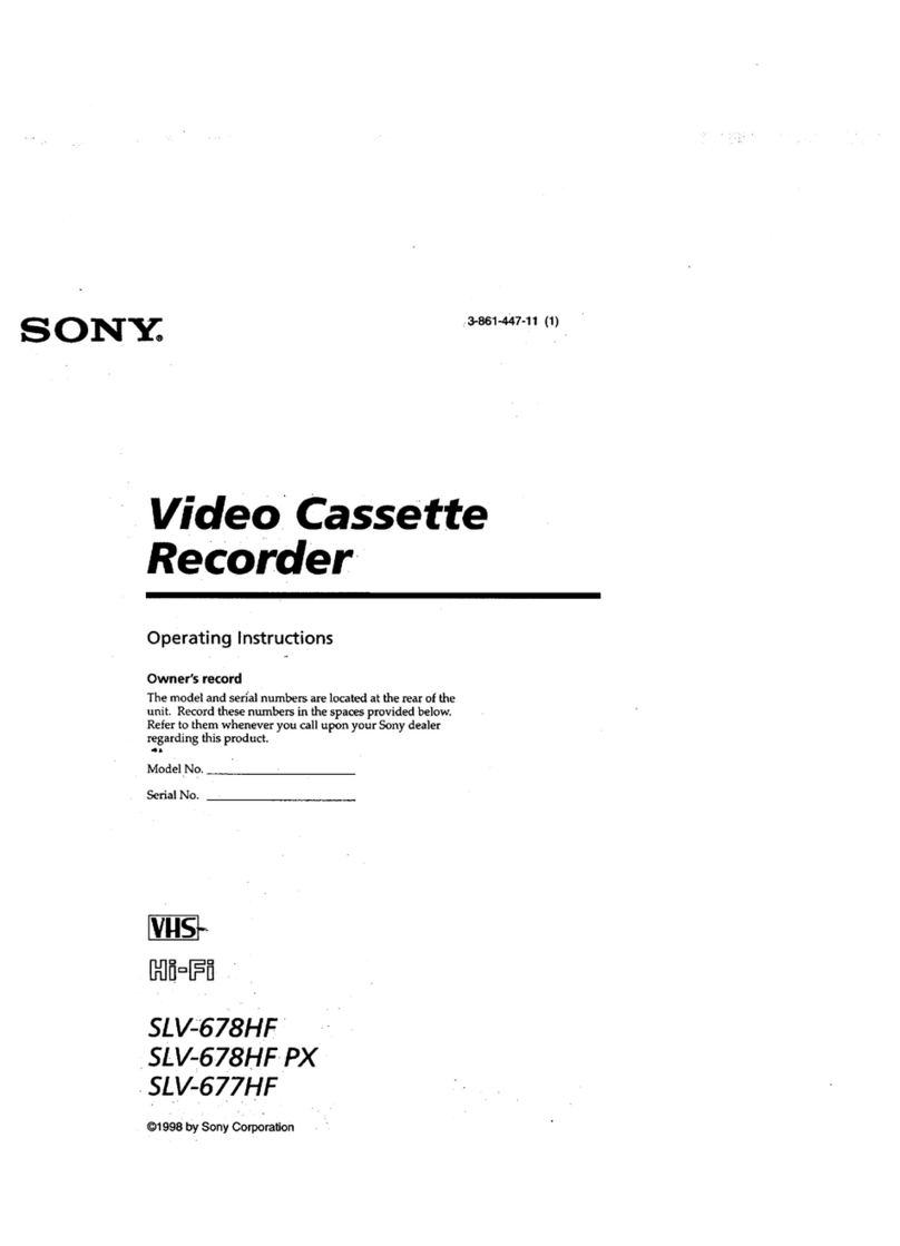Sony SLV-677HF - Video Cassette Recorder operating instructions