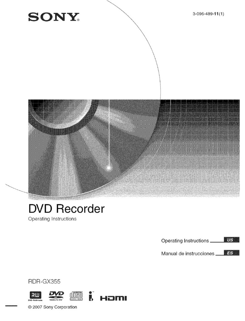 Sony RDR-GX355 - Tunerless DVD Recorder operating instructions