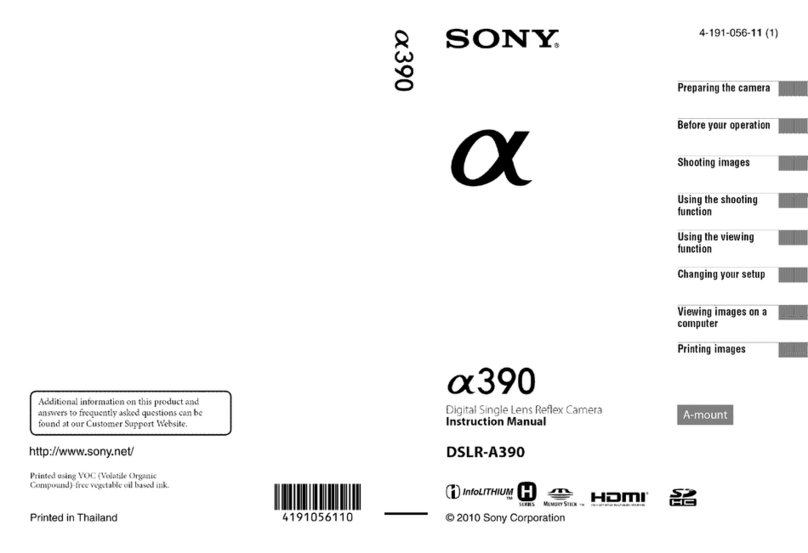Sony DSLR-A390 - alpha; Digital Single Lens Reflex... instruction manual