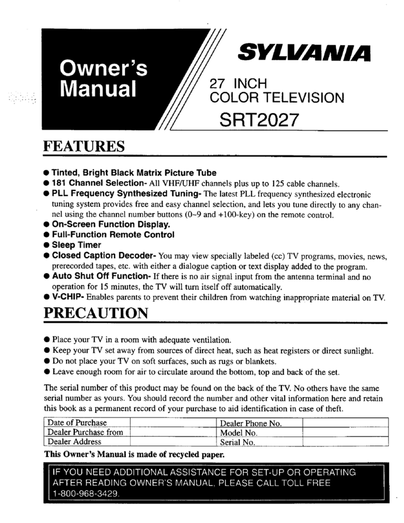 Sylvania SRT2027 owner's manual