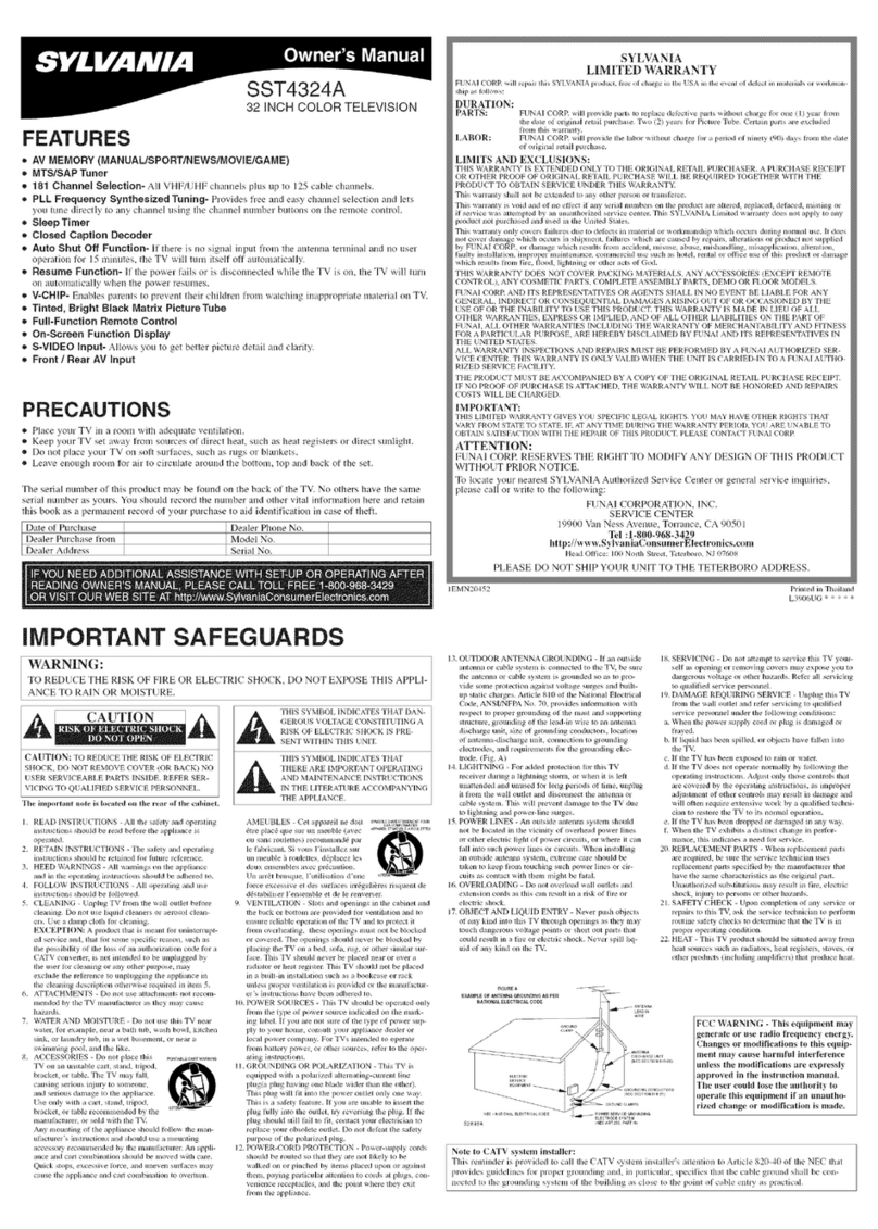 Sylvania SST4324A owner's manual