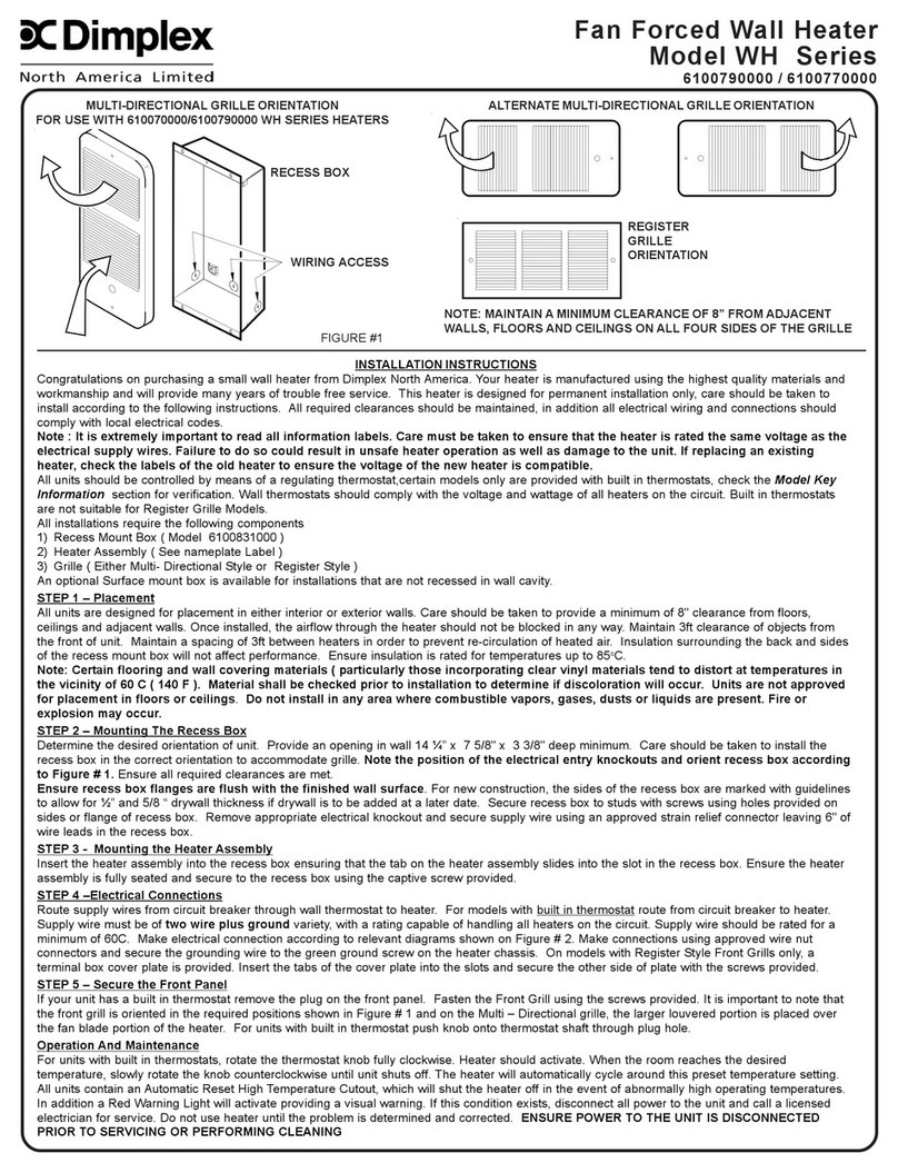 Dimplex WH 6100770000 User manual