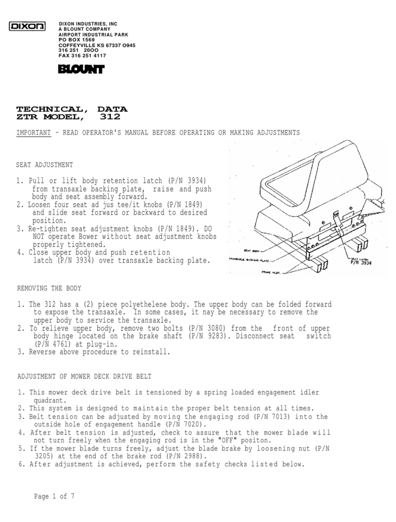 Dixon ZTR 312 Instruction manual