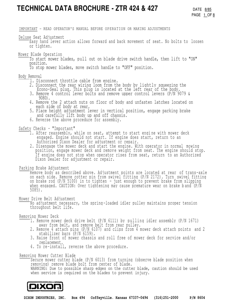 Dixon ZTR 427 Instruction manual