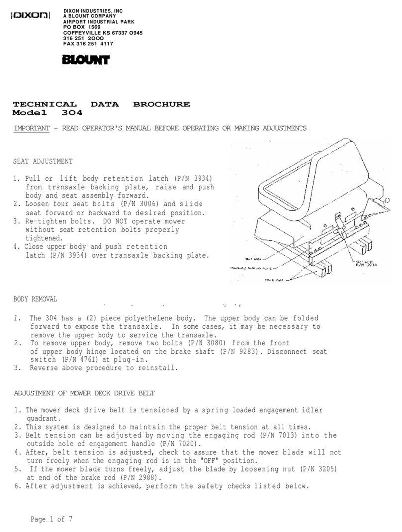 Dixon BLOUNT 3O4 Instruction manual