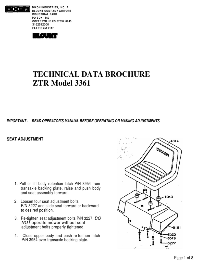 Dixon ZTR 3361 Technical data brochure