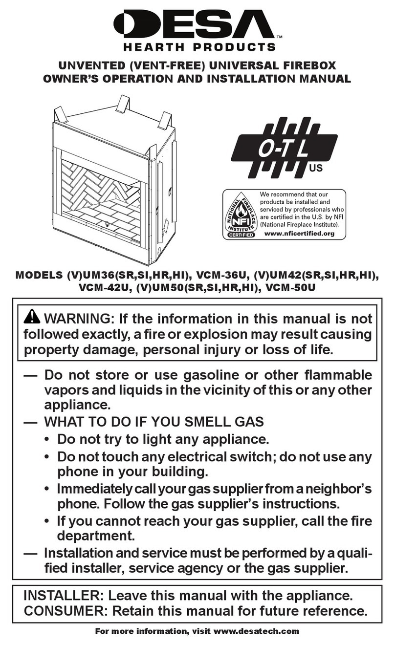 Desa (V)UM36SR OWNER'S OPERATION AND INSTALLATION MANUAL