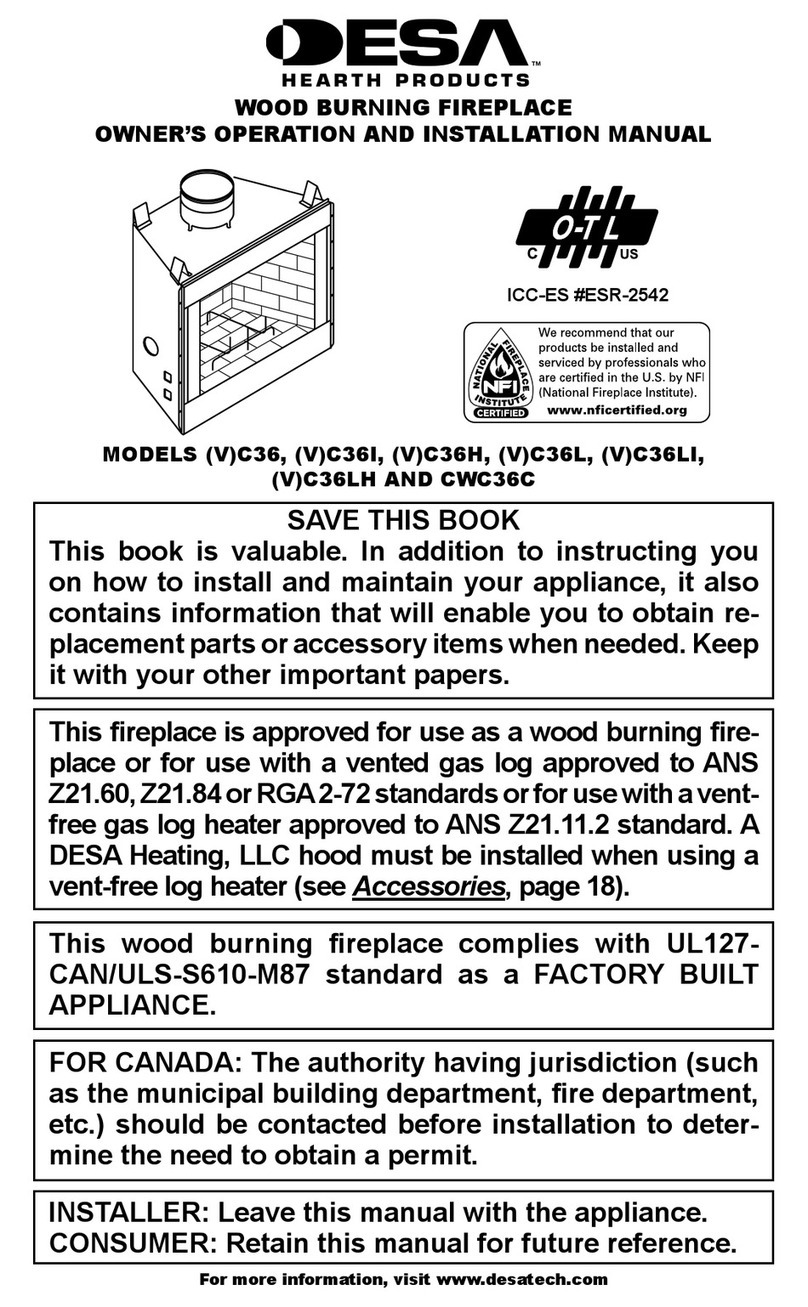 Desa VC36 OWNER'S OPERATION AND INSTALLATION MANUAL