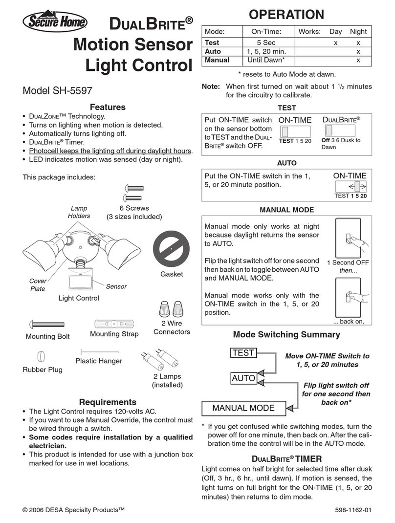Secure Home DUALBRITE SH-5597 Operation manual