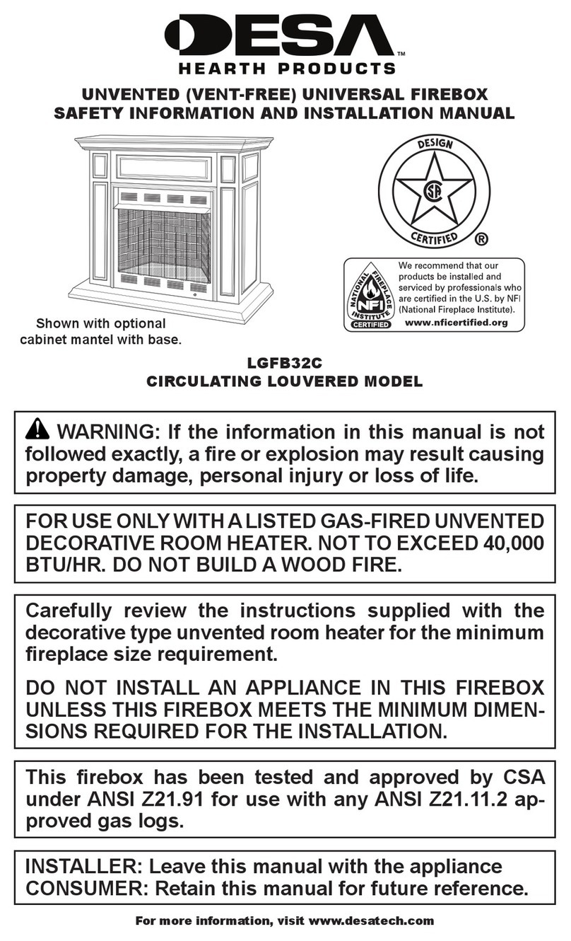 Desa LGFB32C Safety information and installation manual Desa LGFB32C Safety information and installation manual