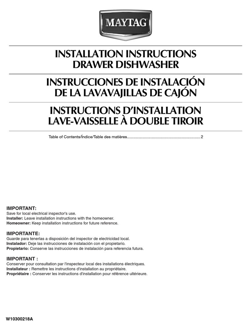 Maytag MDD8000AWS - Built in Double Drawer... installation instructions
