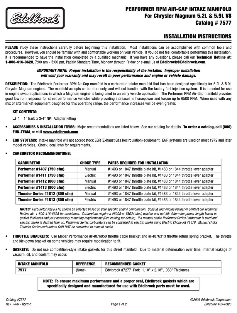 Edelbrock 7577 User manual