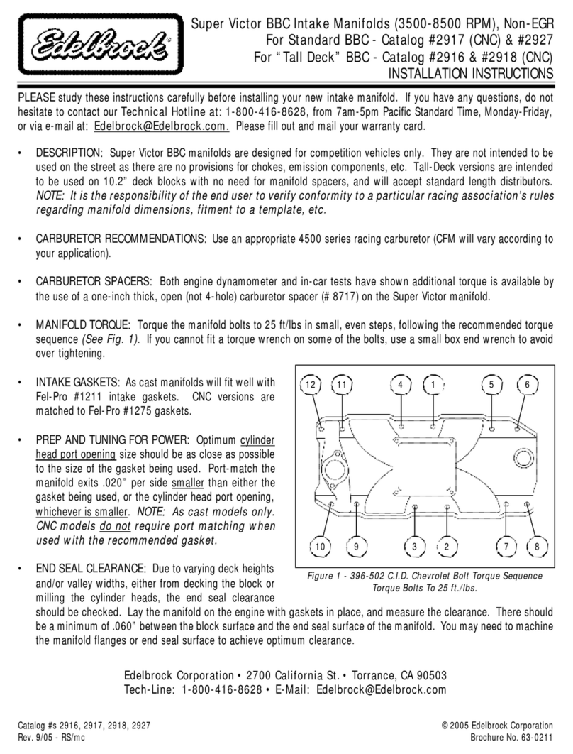 Edelbrock 2917 Nstallation User manual