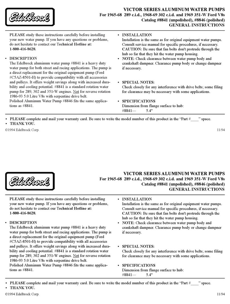 Edelbrock VICTOR 8841 Instruction manual