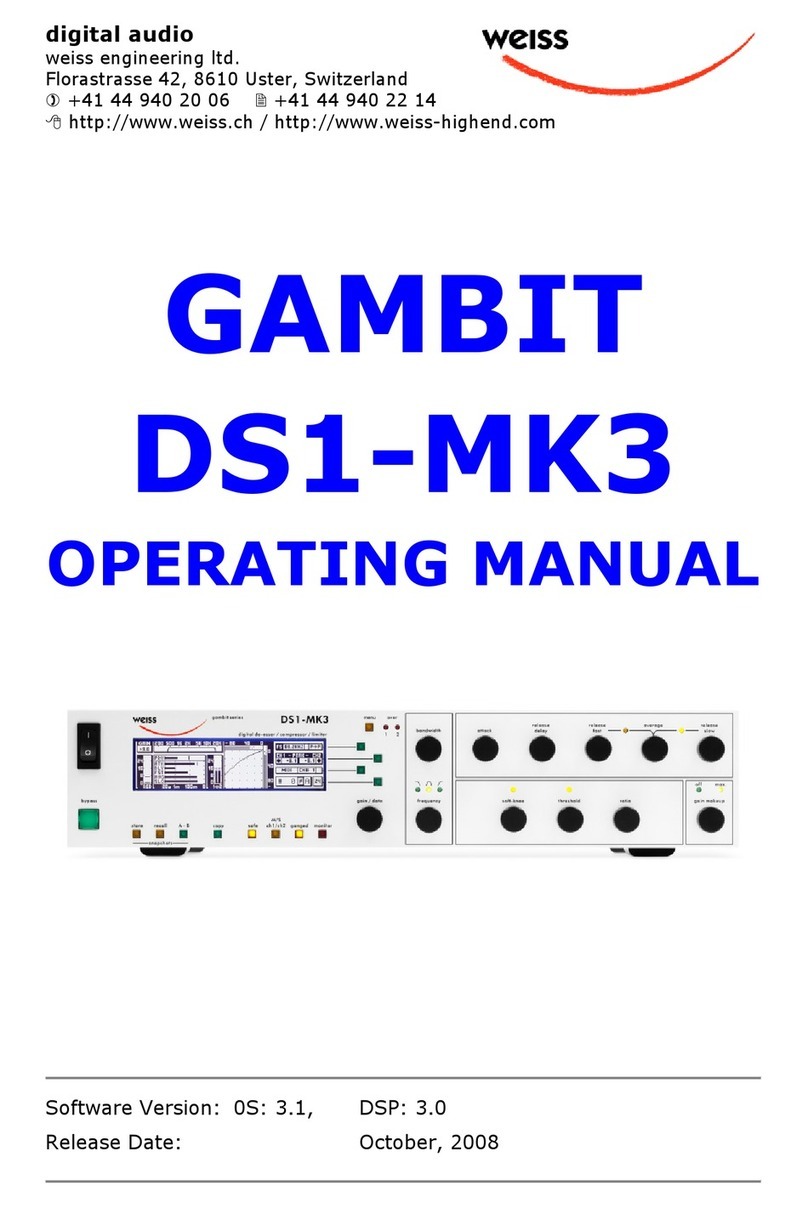 WEISS GAMBIT DS1-MK3 User manual