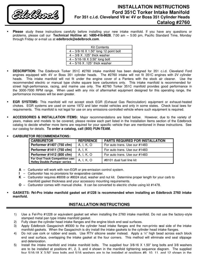 Edelbrock 2760 User manual