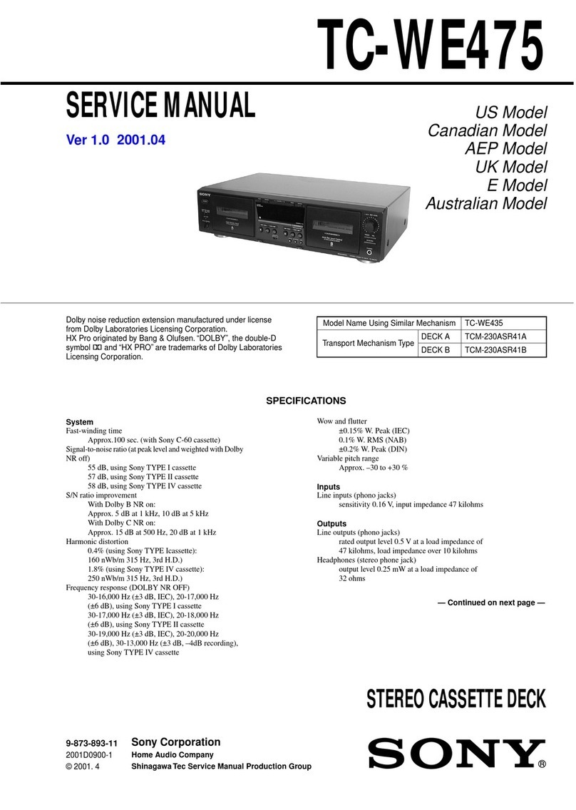 Sony TCW-E475 User manual